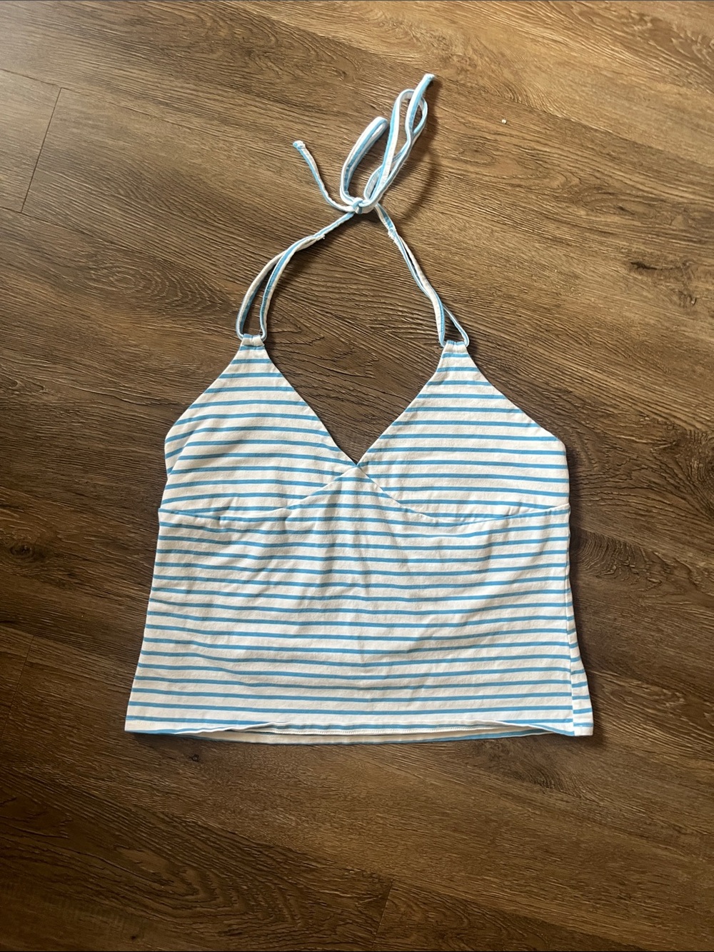 wild fable Blue and White Striped Halter Tank